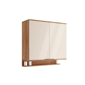 Armário Aéreo Cozinha Modulado Alpha 2502 Com 2 Portas 80cm Freijó Off White