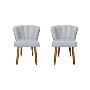 Kit 2 Cadeiras Flor Luxo Mesa De Jantar Moderna Balaqui Decor Cinza