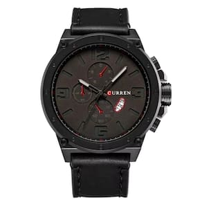 Relógio Masculino De Quartzo Mostrador Militar à Prova D´água Design Esportivo Preto