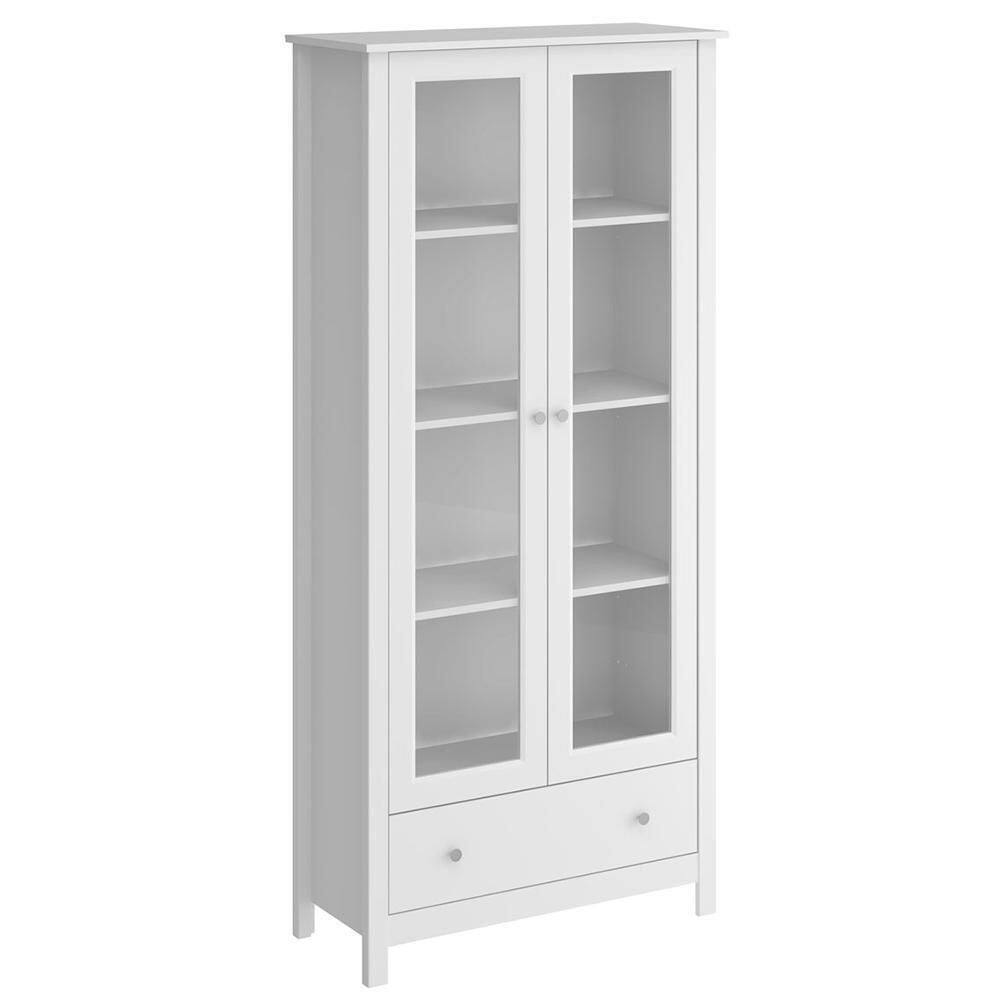 Cristaleira 2 Portas Vidro 1 Gaveta 180x80 Cm E954 Branco Dtall Branco