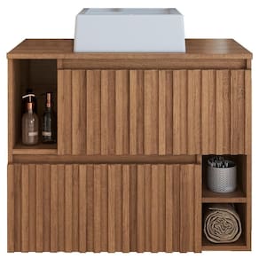 Gabinete Suspenso 2 Portas Com Cuba Branca 75 Cm Bl1000 Mell Faem Mell