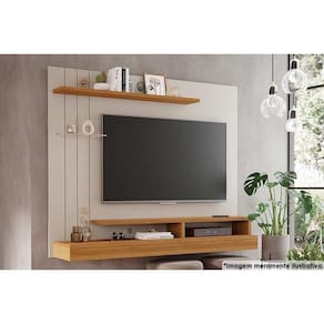 Painel Quarto P- Tv Até 50 Pol Valência Plus C- Prateleira E Nichos 160x135cm Off White-nature - Permóbili