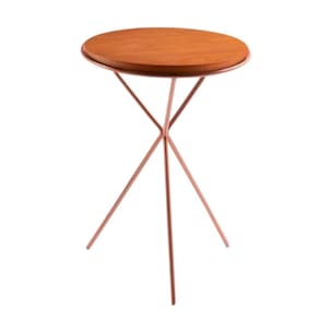 Mesa Lateral Uno Aço Tampo 54x37x37 Cm Rose Gold/Mel