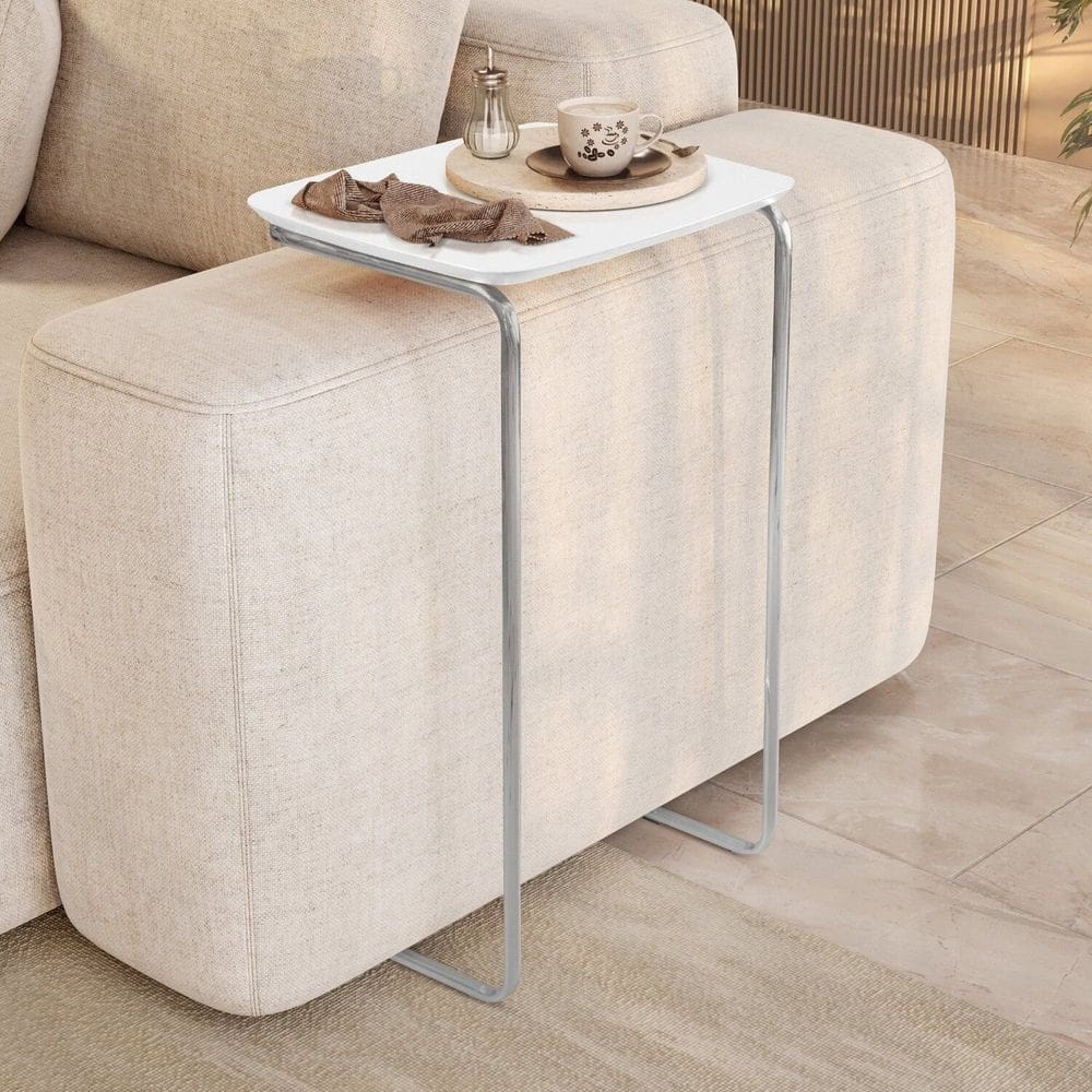 Mesa Lateral Ultraflex 40cm X 33cm X 68cm Branco/Cinza