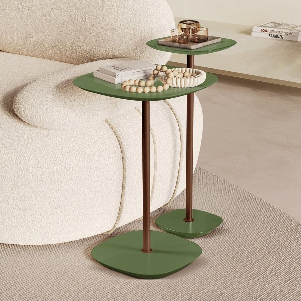 Conjunto Mesa Lateral Florença Alta e Baixa - Lf 049 Verde/Café