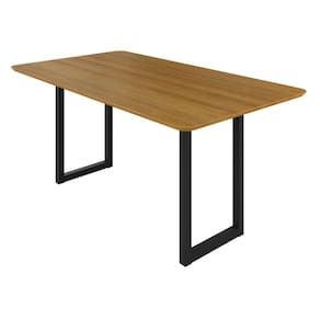 Mesa Retangular Tampo em Mdf 160x90cm Preto / Marrom