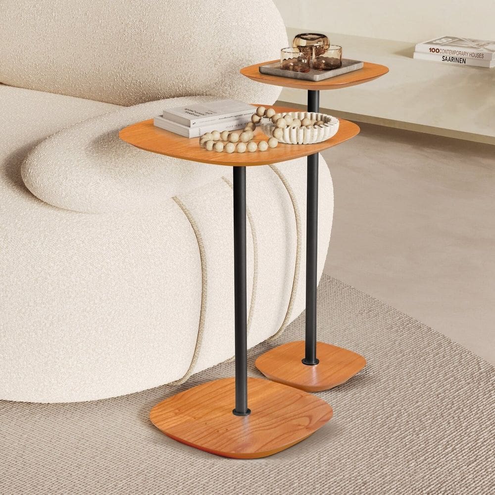Conjunto Mesa Lateral Florença Alta e Baixa - Lf 049 Cinamomo/Preto