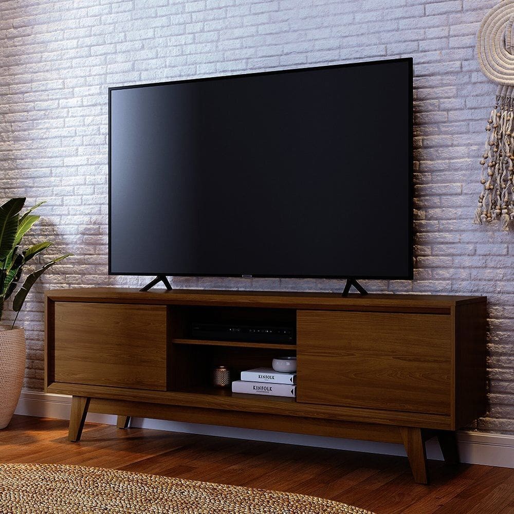 Rack para Tvs até 65 Pol Atlas 58,5x164x36,5 Cm Cumaru