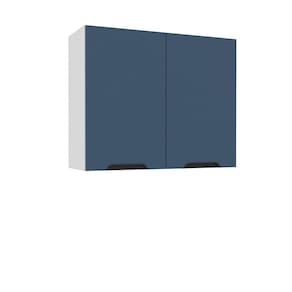 Armário Aéreo 2 Portas 66 X 80 X 30,5 Cm Branco/Azul