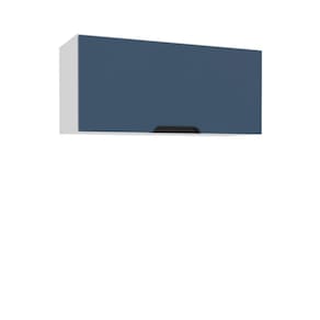 Armário Aéreo 1 Porta Basculante 36 X 80 Cm Branco/Azul