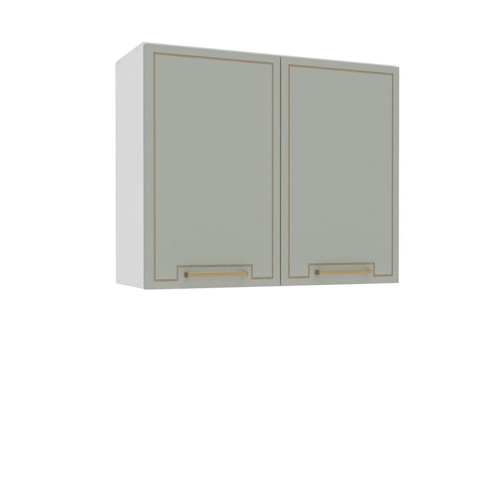 Armário Aéreo 2 Portas 80cm X 66cm X 30,5 Branco/Verde