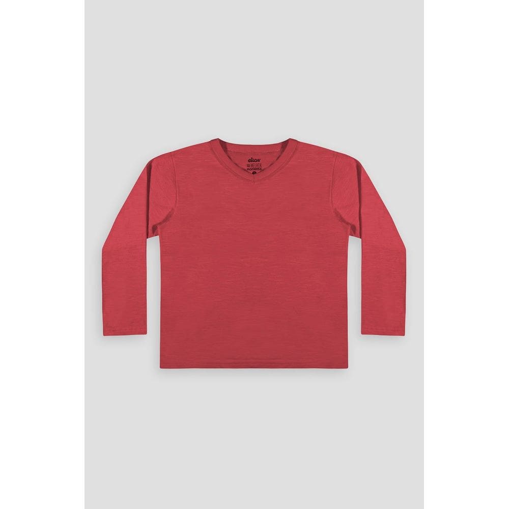 Camiseta Infantil Masculina Elian Manga Longa em Meia Malha Cores