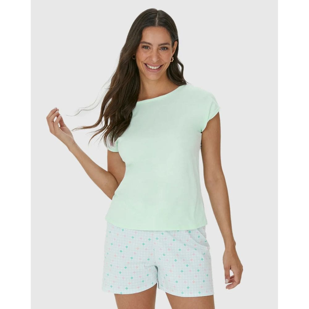 Pijama Feminino Manga Curta Malha Malwee Ref. 122375