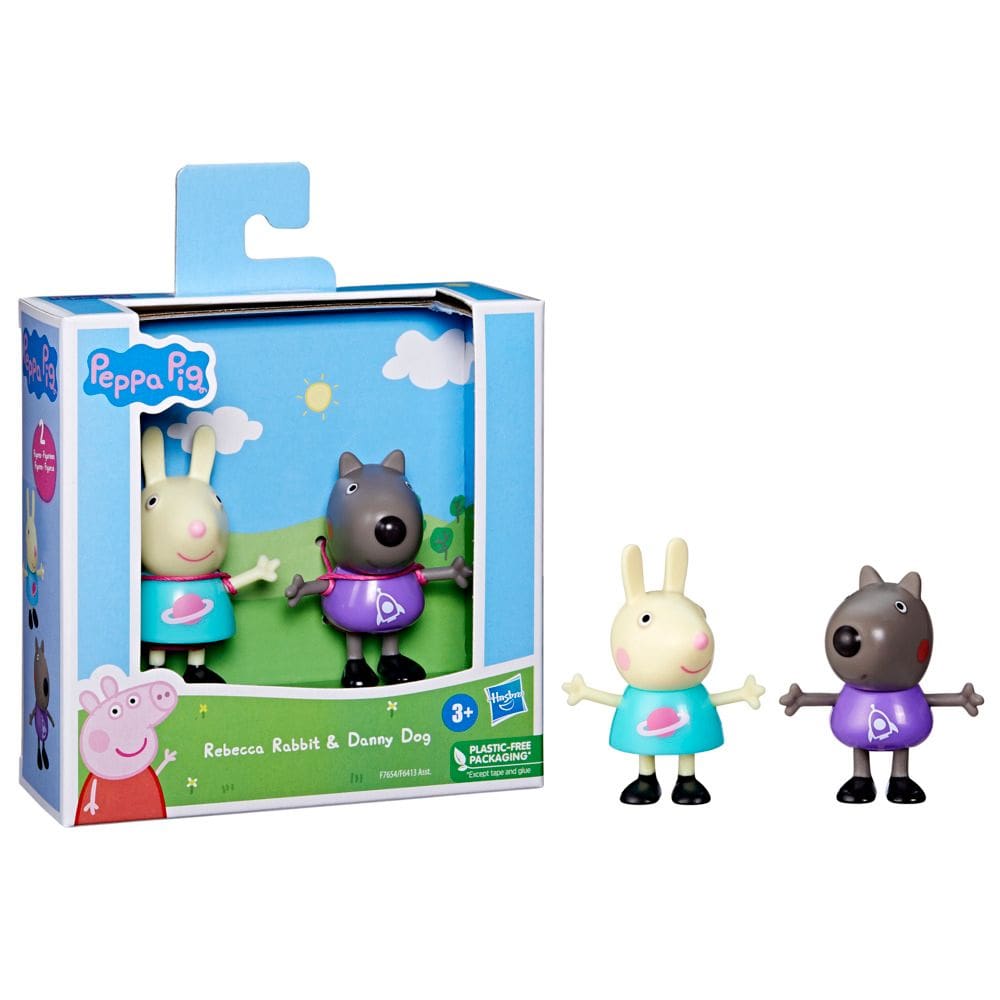 Peppa Pig, Rebecca Coelho e Danny Cão Kit com 2 figuras de 7,5 cm