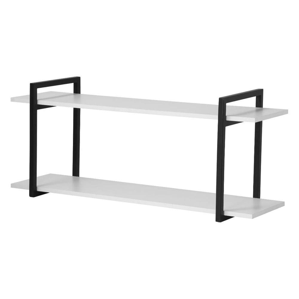 Nicho Banheiro Preto Com Prateleiras Branco 80Cm