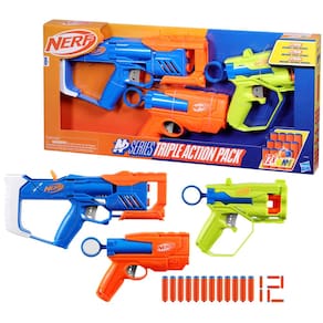 Lançador Nerf N Series Kit Triple Action com 12 dardos