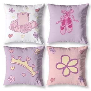 Kit 4 Capas Almofada Infantil 40Cm X 40Cm Estampadas Menina