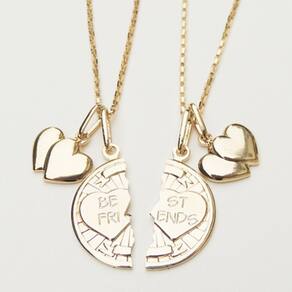 Colar Cordão Best Friends Amigas Forever Folheado Ouro 18k