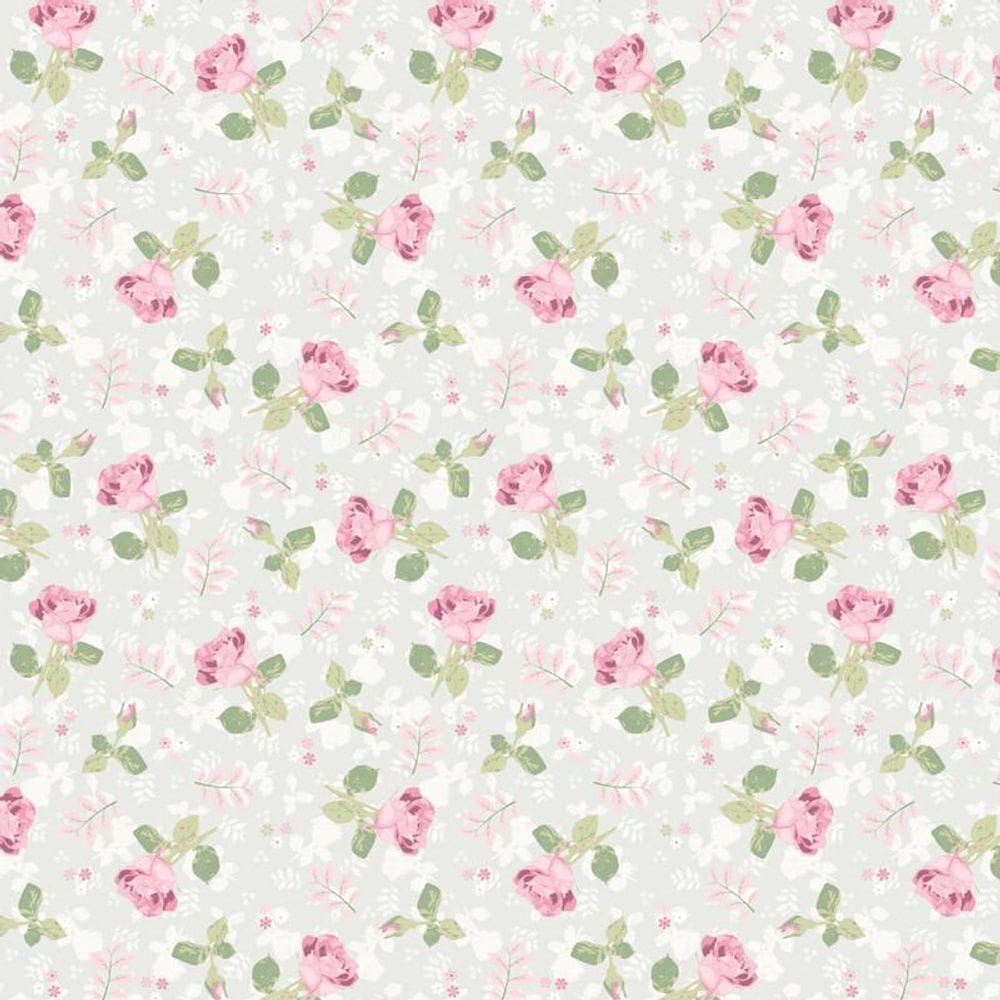 Papel Parede Floral Rosas Vermelhas Claras Autocolante Sala