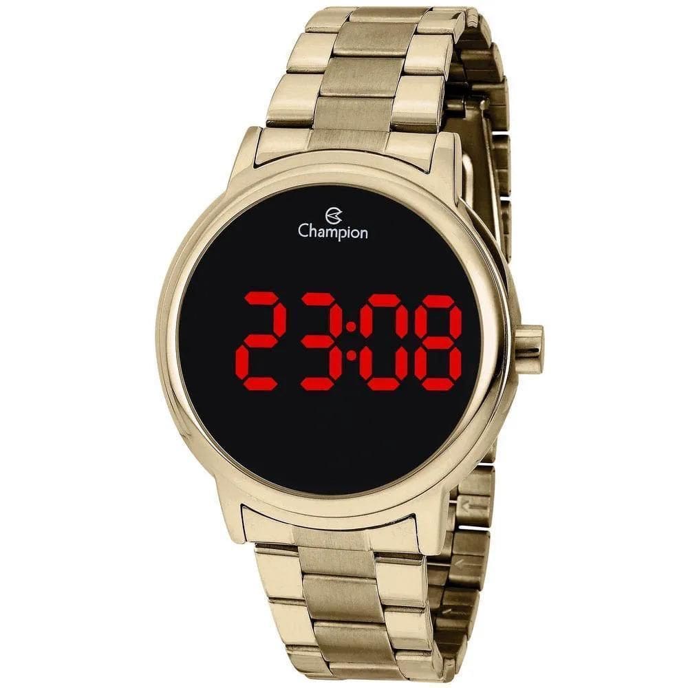 Relógio Champion Feminino Digital Vermelho Dourado Ch40115H