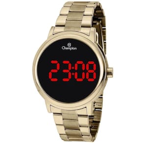 Relógio Champion Feminino Digital Vermelho Dourado Ch40115H
