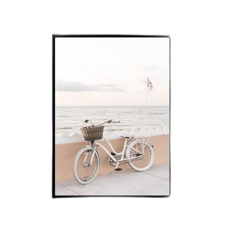 Quadro Bicicleta Na Praia 24X18Cm - Com Vidro