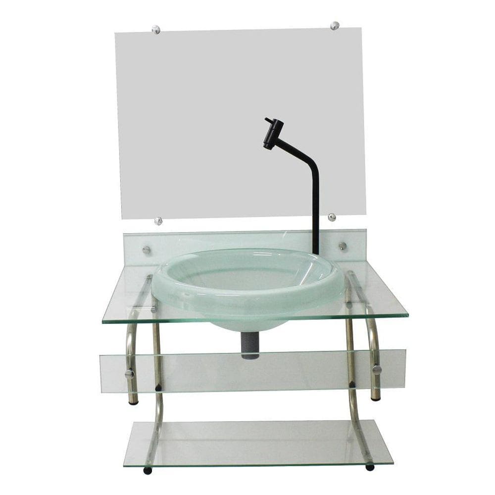 Gabinete Para Banheiro De Vidro Itxx 60Cm Inox Incolor