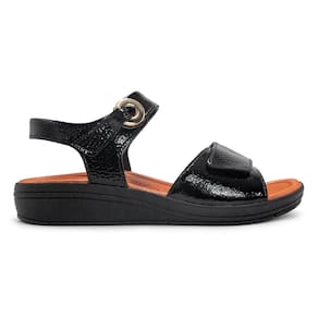 Sandália Usaflex Feminina Salto Anabela Ajuste Fecho-Flex Casual AK0508