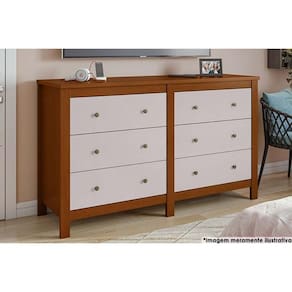 Cômoda Solteiro Horizontal Maggiore C- 6 Gavetas Frassino-off White - Lopas
