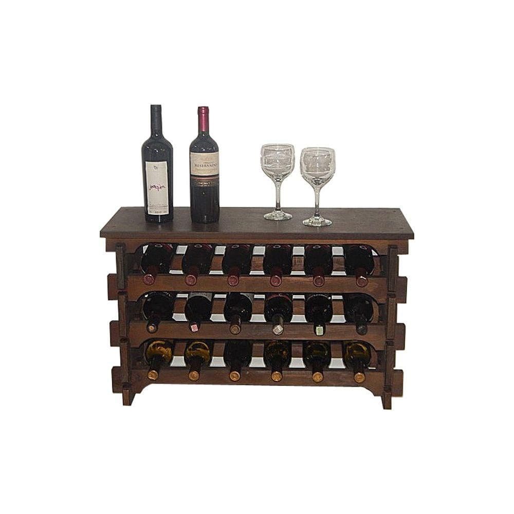 Adega Para Vinho 18 Garrafas Cor Imbuia C06