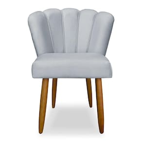 Cadeira Flor De Luxo Para Mesa De Jantar - Balaqui Decor Cor:cinza Cinza