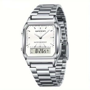 Relógio - Estilo Business Elegante À Prova Da Água Com Cronômetro Prata Branco