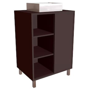 Gabinete 1 Porta Correr 60 Cm Cuba Branca Bl7250 Grafite Faem Grafite