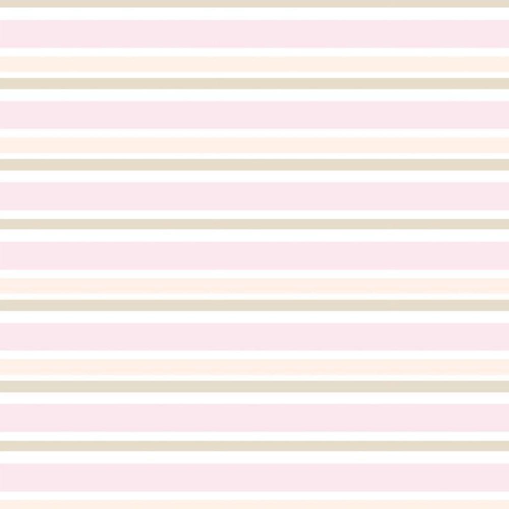 Papel De Parede Listrado Rosa Laranja Bege Adesivo Lavavel