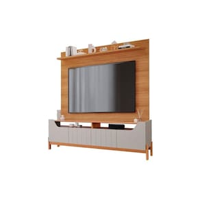 Estante P- Sala Até 70 Pol Moema-sotile C- 4 Portas E Pés 180x197cm Off White-nature - Permóbili