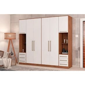 Quarto Modulado Casal Irlanda 4 Peças (2 Armários + 2 Complementos) Qcm165 Amendola-branco - Demóbile