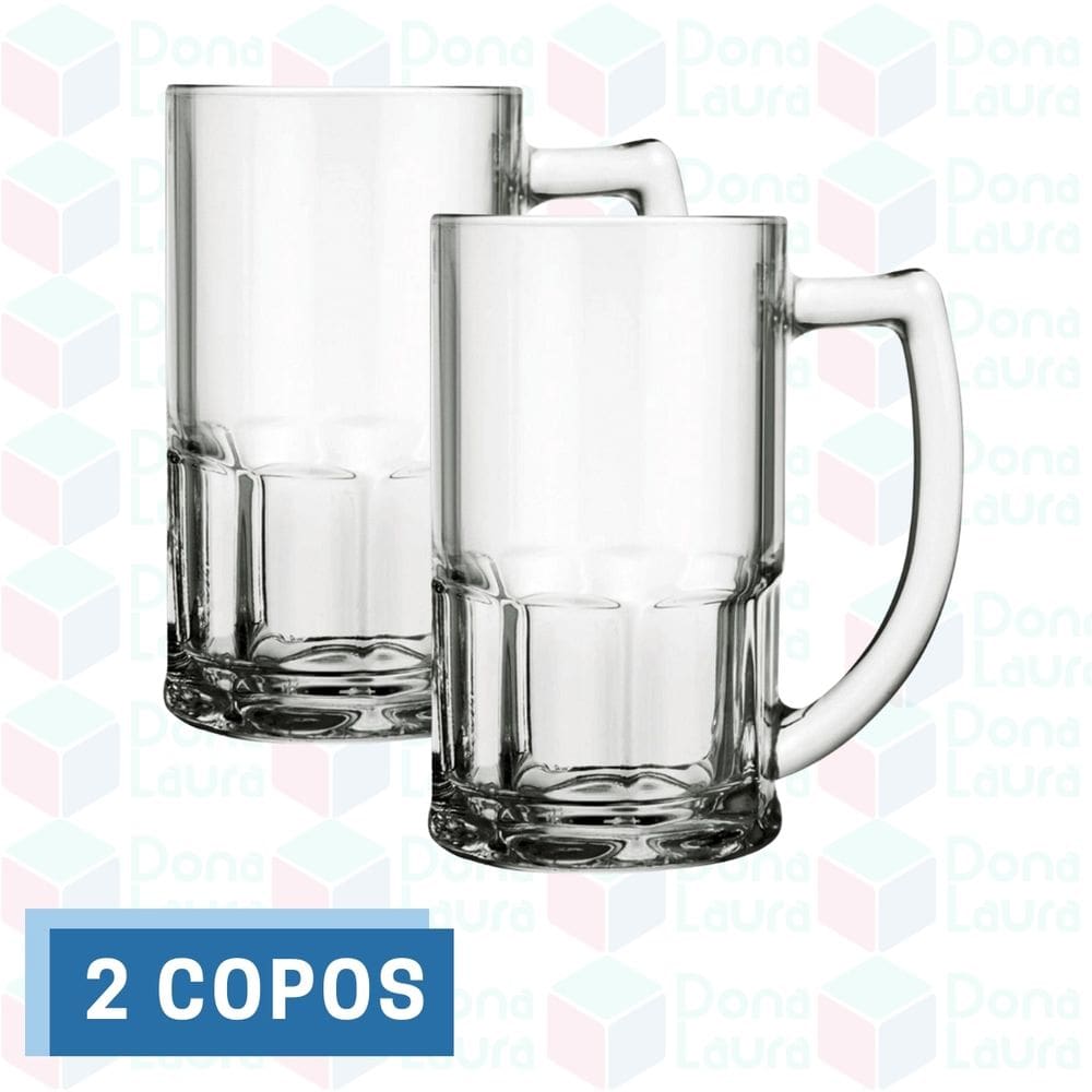 Jogo 2 Canecas Vidro Resistente 320ML Vitamina Smoothies