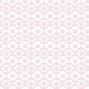 Papel De Parede Branco Coroas Rosa Claro Quarto Bebê Adesivo