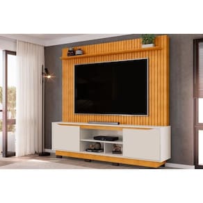 Estante P- Sala Até 70 Polegadas Enzo C- Prateleira Nichos E Pés 200x188cm Cedro-bali - Dj Móveis