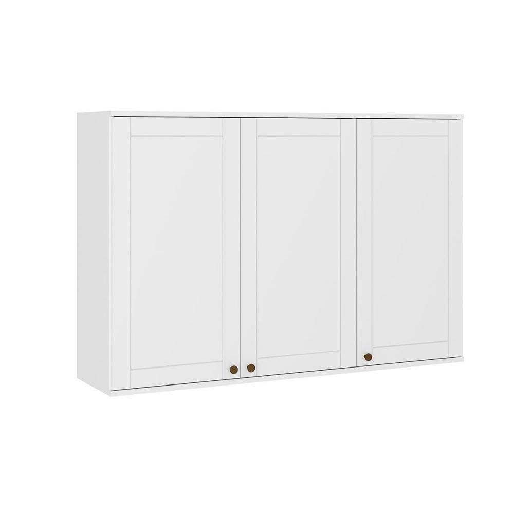 Armário Aéreo Para Cozinha Bella 2601 Com 3 Portas 120cm Branco