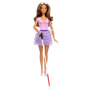 Boneca fashion Barbie Fashionistas #228 Blind com bengala e óculos