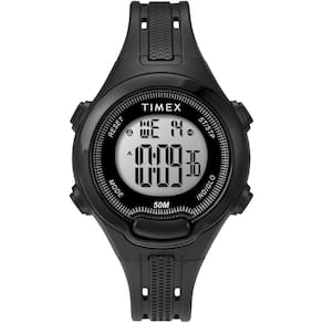 Relógio Timex DGTL, pulseira de resina preta unissex de tamanho médio de 38 mm