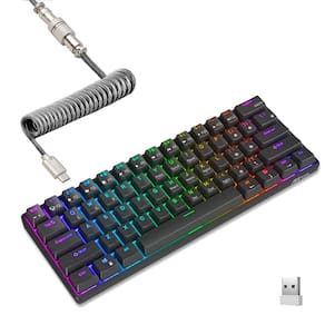 Teclado mecânico RK ROYAL KLUDGE RK61 60% RGB Brown Switch