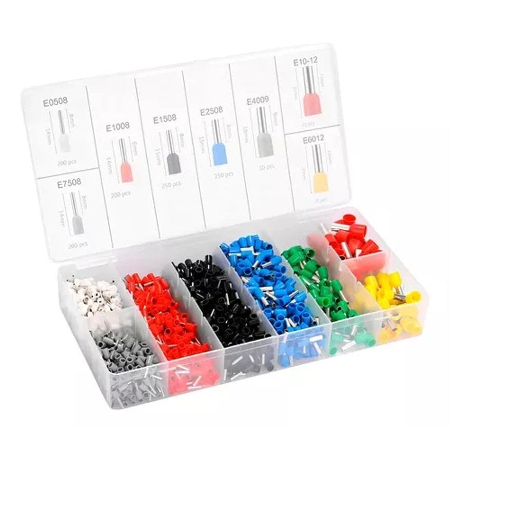 Kit Terminais Eletricos Ilhos Tubular - 1200 Pecas Com Box