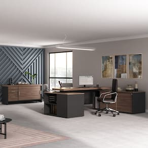 Conjunto Escritório Mesa Presidente 6216 + Balcão 6114