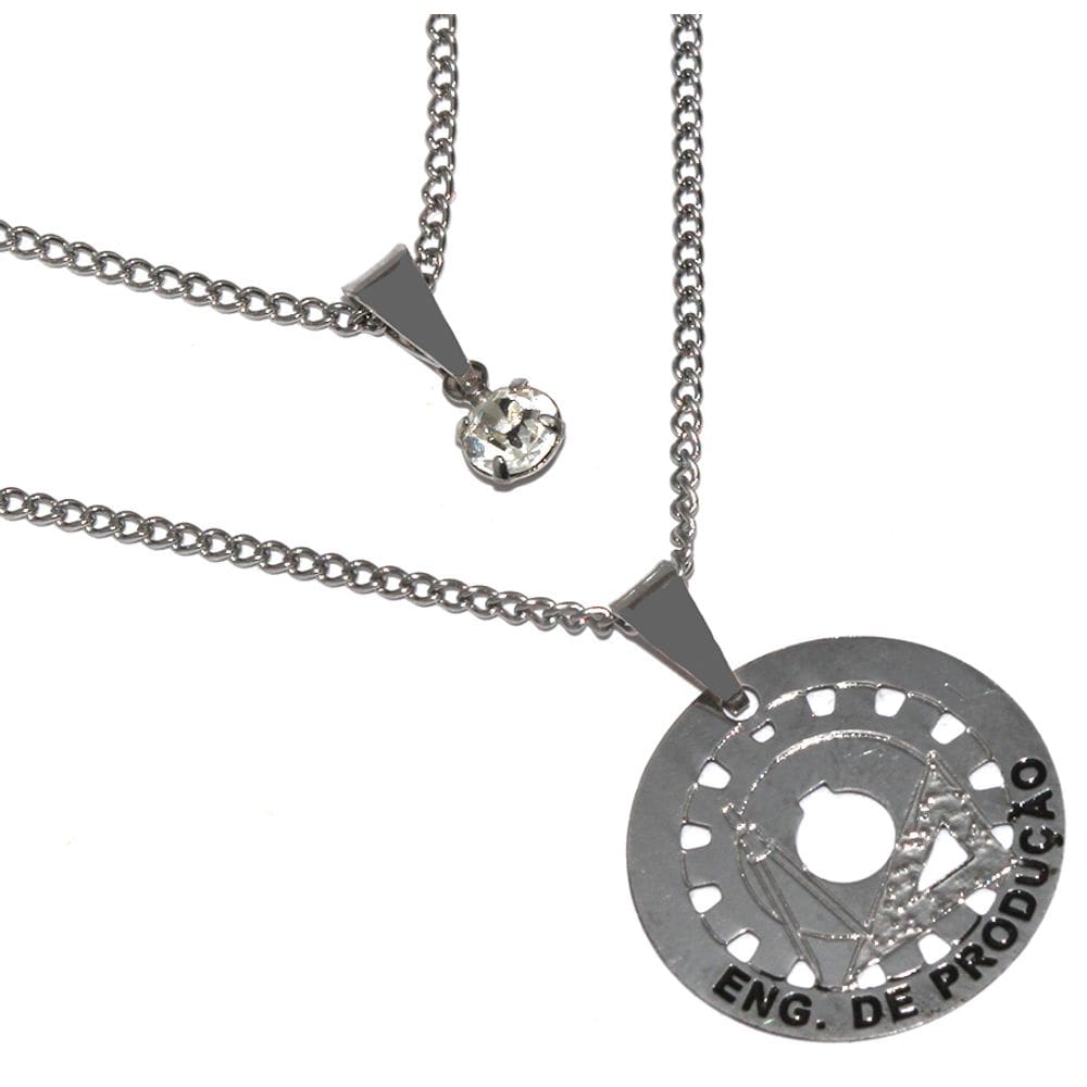 Colar Duplo Minha Profissão Engenharia de Produção Inox