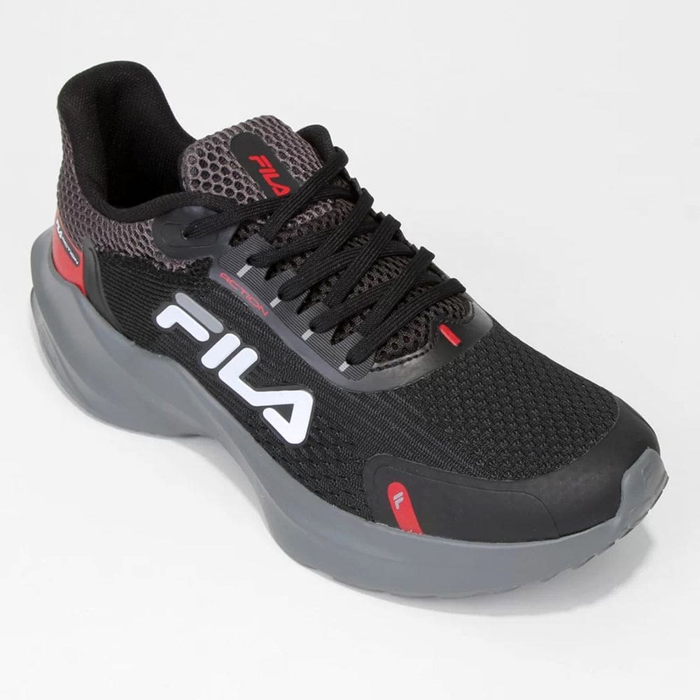Tênis Fila Action Masculino - Preto e Vermelho