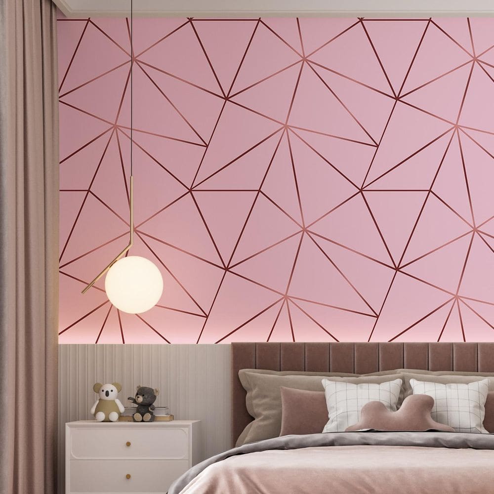 Kit 5 Rolos Papel De Parede Adesivo Zara Rosa 3,0M