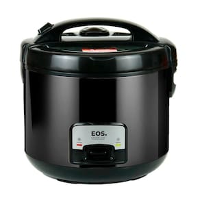 Panela Elétrica de Arroz EOS 5 Xícaras Inox All Black com Tampa de Vidro Clear Glass EPA05PP 220V