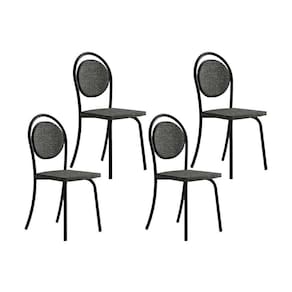 Cadeira De Cozinha 1738 Kit 4 Uni Preto Grafite Preto